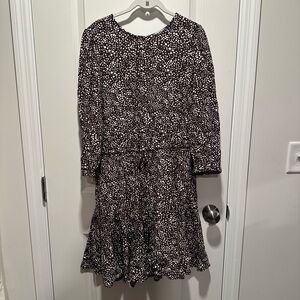 NWT Loft Brown and White Polka Dot Dress